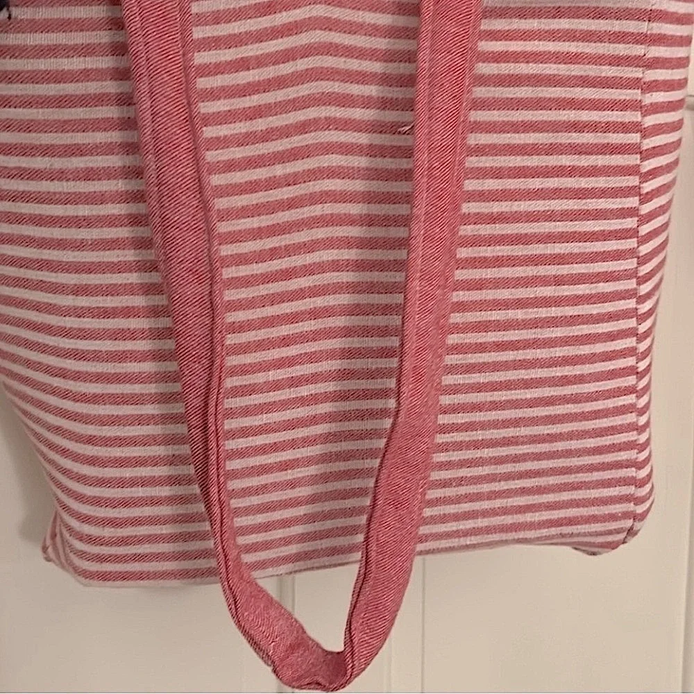 RLH Stripe Bag Red Natural Loom Weave Organic Cotton Travelin’ Light REwork NEW!